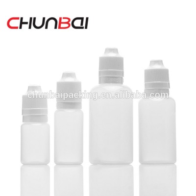 TPD in EU market 10ml PE container and plastic dropper bottle container with long thin tip and childproof & tamper proof