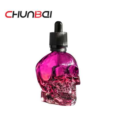 skull shape glass dropper bottle for e-juice 30ml 60ml and 120ml