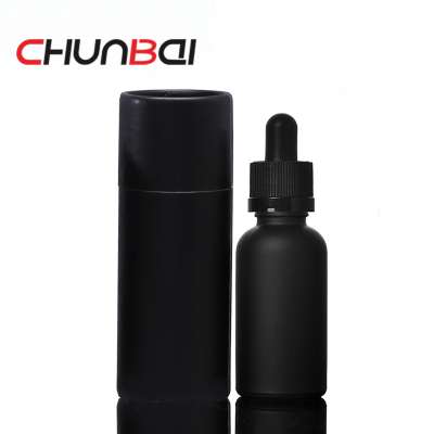 wholesales 30ml matt black e-liquid glass bottle with box,e-liquid bottle paper tube